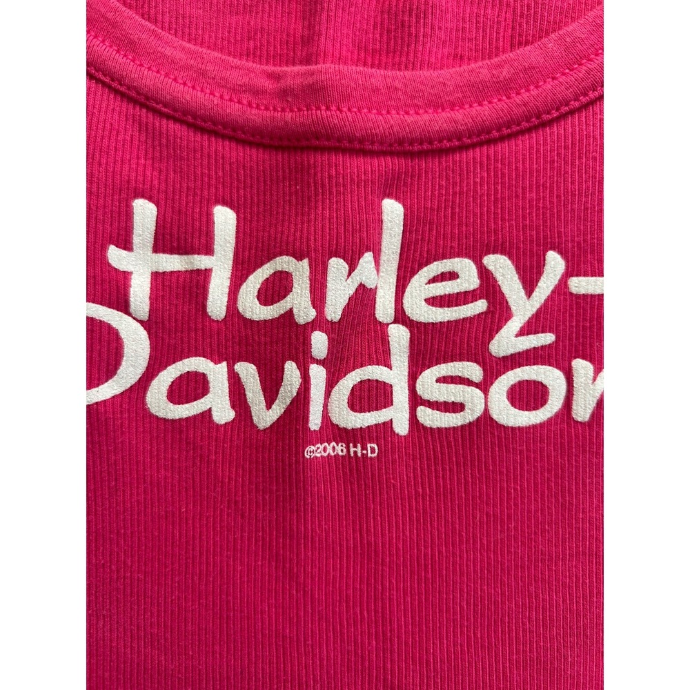 Harley-Davidson Vintage 2006 Ribbed Tank Top Hot Pink Bleu Bayou Monroe LA L - Picture 2 of 7